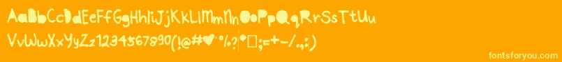 Joannepapercut Font – Yellow Fonts on Orange Background