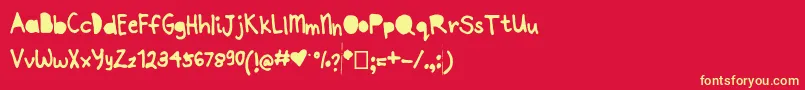 Joannepapercut Font – Yellow Fonts on Red Background