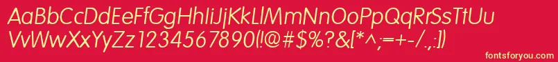 ElementarySfItalic Font – Yellow Fonts on Red Background