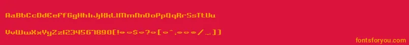 フォントBadlocicgCompression – 赤い背景にオレンジの文字