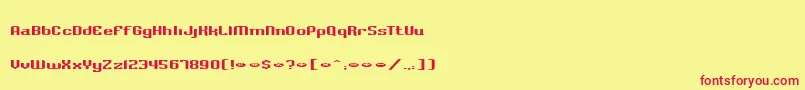 BadlocicgCompression Font – Red Fonts on Yellow Background