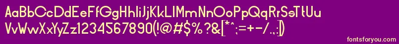 Barq-Schriftart – Gelbe Schriften auf violettem Hintergrund