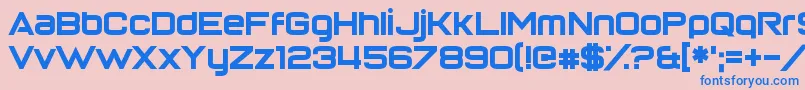 Шрифт ReturnOfTheGrid – синие шрифты на розовом фоне