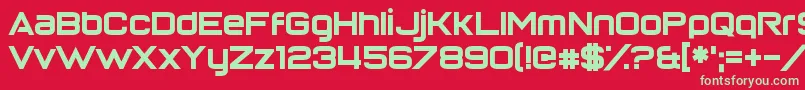 フォントReturnOfTheGrid – 赤い背景に緑の文字