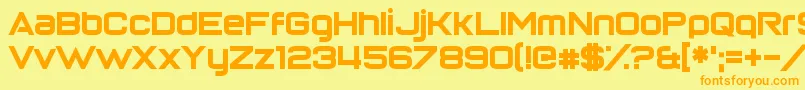 フォントReturnOfTheGrid – オレンジの文字が黄色の背景にあります。