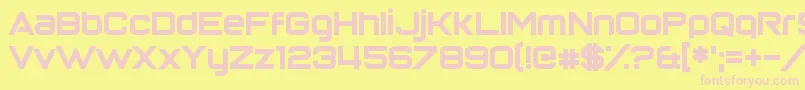 ReturnOfTheGrid Font – Pink Fonts on Yellow Background