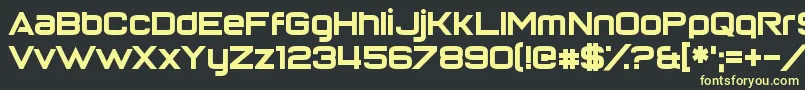 フォントReturnOfTheGrid – 黒い背景に黄色の文字