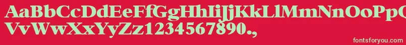 フォントBambiBold – 赤い背景に緑の文字