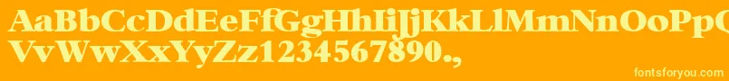 BambiBold-Schriftart – Gelbe Schriften auf orangefarbenem Hintergrund