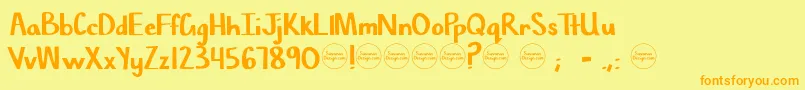 ChiselMark Font – Orange Fonts on Yellow Background