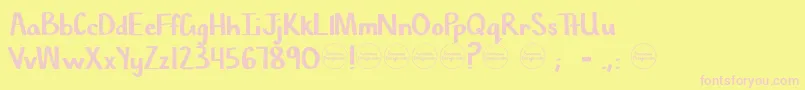 フォントChiselMark – ピンクのフォント、黄色の背景