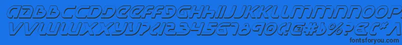 UniversalJackShadowItalic Font – Black Fonts on Blue Background