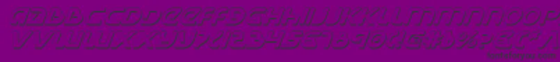UniversalJackShadowItalic-fontti – mustat fontit violetilla taustalla