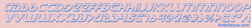 UniversalJackShadowItalic Font – Blue Fonts on Pink Background