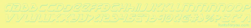 UniversalJackShadowItalic Font – Green Fonts on Yellow Background