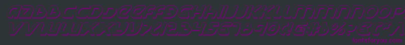 UniversalJackShadowItalic-Schriftart – Violette Schriften auf schwarzem Hintergrund