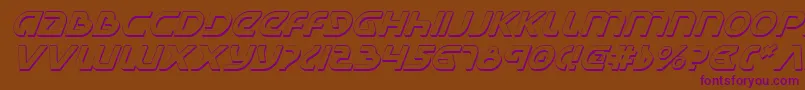 UniversalJackShadowItalic Font – Purple Fonts on Brown Background