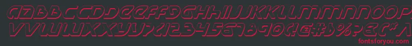 フォントUniversalJackShadowItalic – 黒い背景に赤い文字