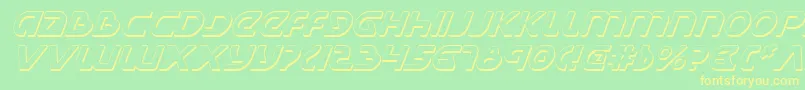 UniversalJackShadowItalic Font – Yellow Fonts on Green Background