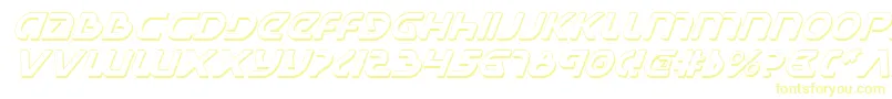 UniversalJackShadowItalic Font – Yellow Fonts on White Background