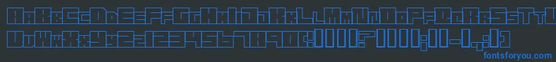 Czcionka Transuranium – niebieskie czcionki na czarnym tle