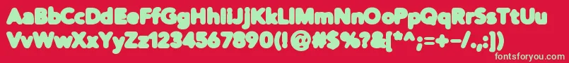Distrobl Font – Green Fonts on Red Background