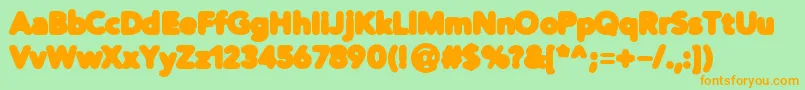 Distrobl Font – Orange Fonts on Green Background