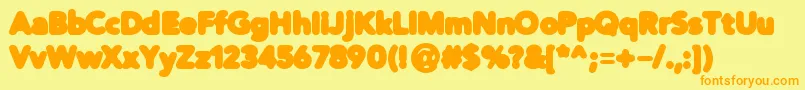 Distrobl Font – Orange Fonts on Yellow Background