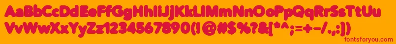 Distrobl Font – Red Fonts on Orange Background