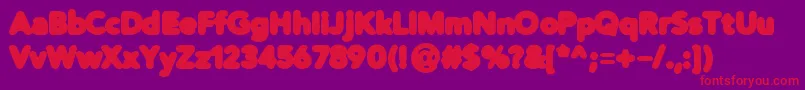 Czcionka Distrobl – czerwone czcionki na fioletowym tle