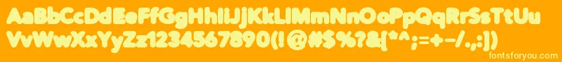 Distrobl Font – Yellow Fonts on Orange Background