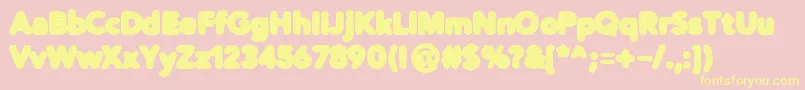 Distrobl Font – Yellow Fonts on Pink Background