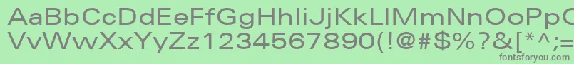 フォントUniversLt53Extended – 緑の背景に灰色の文字