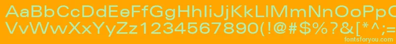 UniversLt53Extended Font – Green Fonts on Orange Background