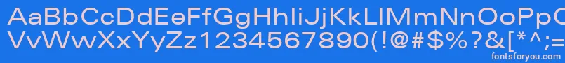 UniversLt53Extended Font – Pink Fonts on Blue Background
