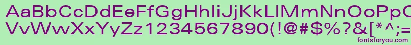 Police UniversLt53Extended – polices violettes sur fond vert
