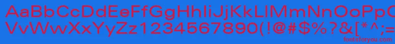 UniversLt53Extended Font – Red Fonts on Blue Background