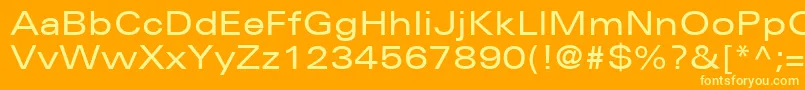 UniversLt53Extended Font – Yellow Fonts on Orange Background