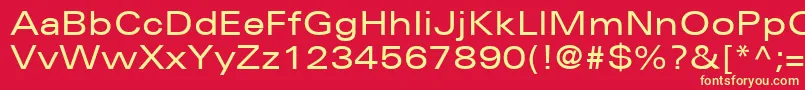 UniversLt53Extended Font – Yellow Fonts on Red Background