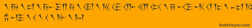 Oldpersiancuneiform Font – Black Fonts on Orange Background