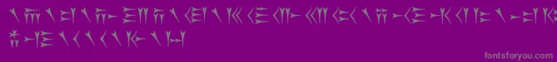 Oldpersiancuneiform-Schriftart – Graue Schriften auf violettem Hintergrund