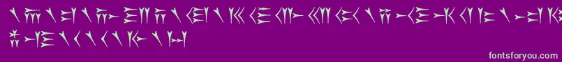 Oldpersiancuneiform Font – Green Fonts on Purple Background