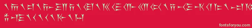 Czcionka Oldpersiancuneiform – zielone czcionki na czerwonym tle