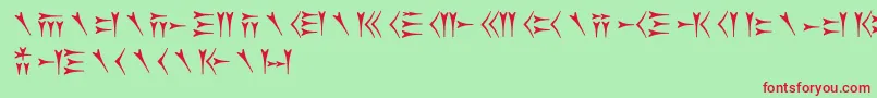 Oldpersiancuneiform Font – Red Fonts on Green Background