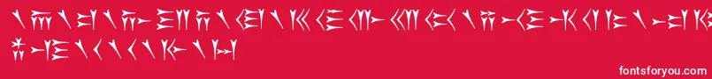 Czcionka Oldpersiancuneiform – białe czcionki na czerwonym tle