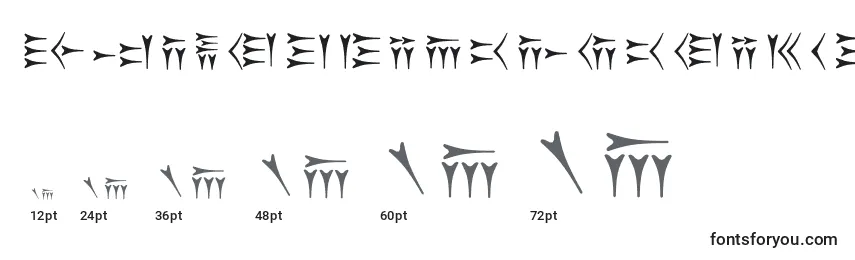 Größen der Schriftart Oldpersiancuneiform