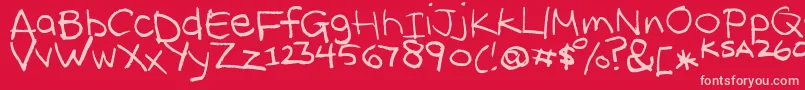 Ksafont Font – Pink Fonts on Red Background