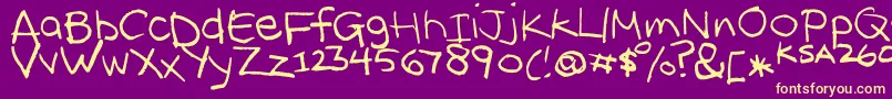 Ksafont Font – Yellow Fonts on Purple Background