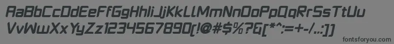 フォントPlatformoneBlackitalic – 黒い文字の灰色の背景