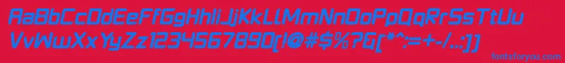 Czcionka PlatformoneBlackitalic – niebieskie czcionki na czerwonym tle